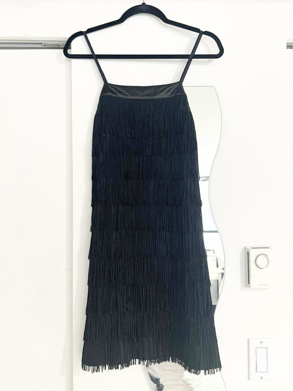 Fun Flirty Tiered Fringe Mini Dress Small